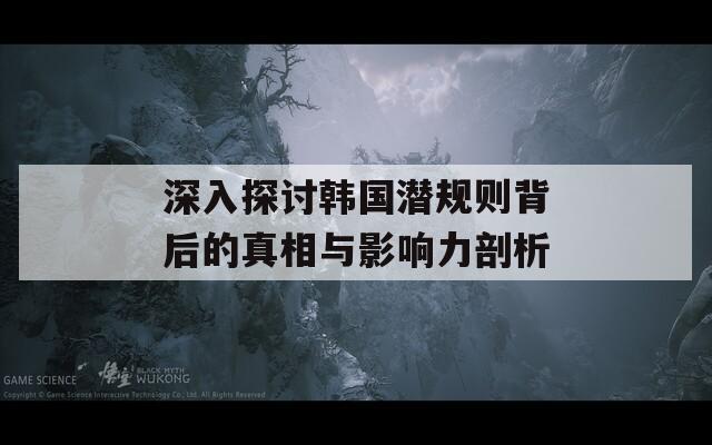 深入探讨韩国潜规则背后的真相与影响力剖析