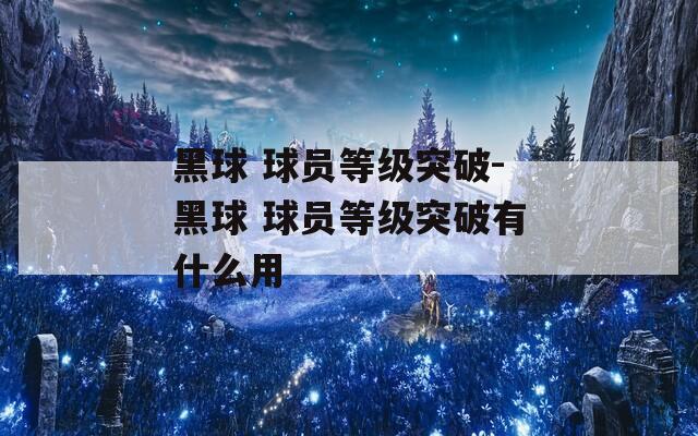 黑球 球员等级突破-黑球 球员等级突破有什么用