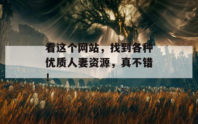 看这个网站，找到各种优质人妻资源，真不错！