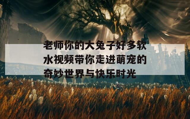 老师你的大兔子好多软水视频带你走进萌宠的奇妙世界与快乐时光