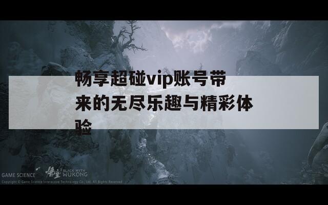 畅享超碰vip账号带来的无尽乐趣与精彩体验