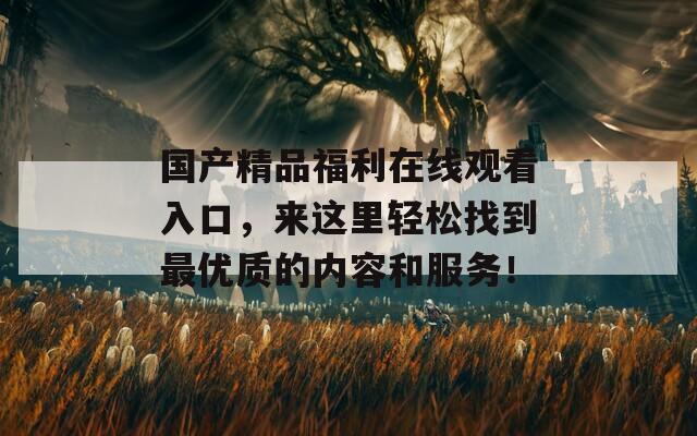 国产精品福利在线观看入口，来这里轻松找到最优质的内容和服务！