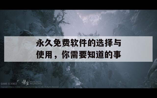 永久免费软件的选择与使用，你需要知道的事