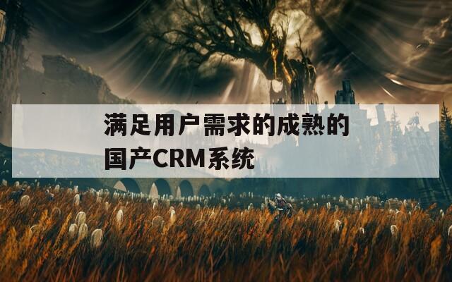 满足用户需求的成熟的国产CRM系统
