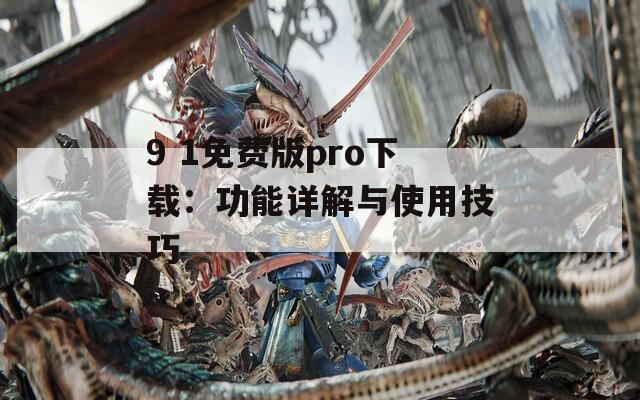 9 1免费版pro下载：功能详解与使用技巧