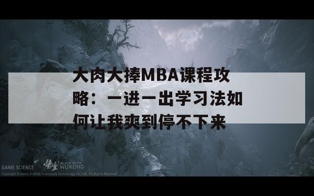 大肉大捧MBA课程攻略：一进一出学习法如何让我爽到停不下来