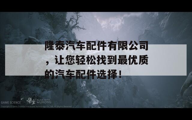 隆泰汽车配件有限公司，让您轻松找到最优质的汽车配件选择！
