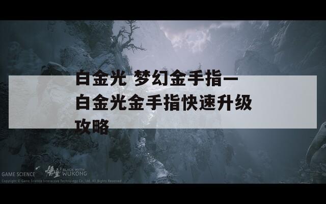 白金光 梦幻金手指—白金光金手指快速升级攻略
