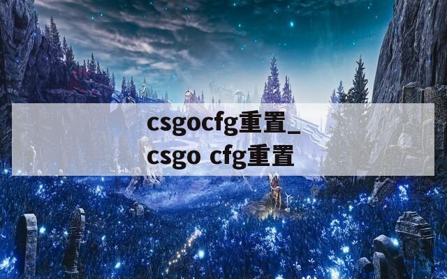 csgocfg重置_csgo cfg重置