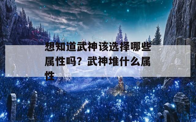 想知道武神该选择哪些属性吗？武神堆什么属性