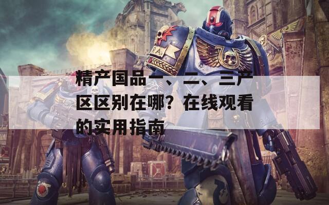 精产国品一、二、三产区区别在哪？在线观看的实用指南