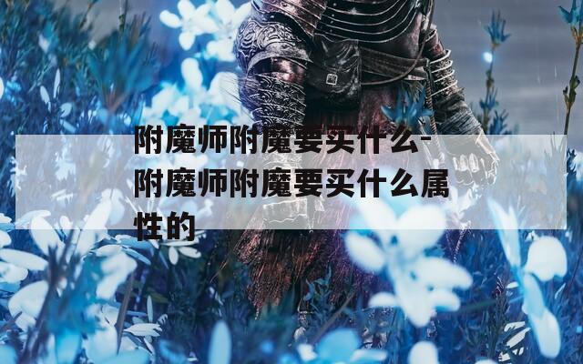 附魔师附魔要买什么-附魔师附魔要买什么属性的