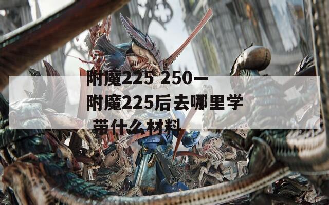附魔225 250—附魔225后去哪里学 带什么材料