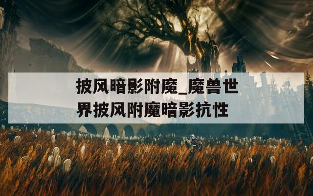 披风暗影附魔_魔兽世界披风附魔暗影抗性