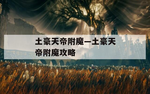 土豪天帝附魔—土豪天帝附魔攻略