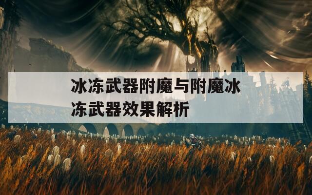 冰冻武器附魔与附魔冰冻武器效果解析