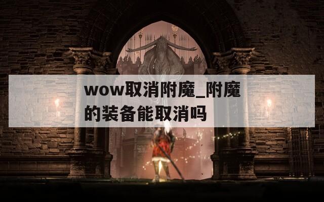 wow取消附魔_附魔的装备能取消吗
