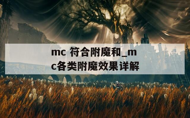 mc 符合附魔和_mc各类附魔效果详解