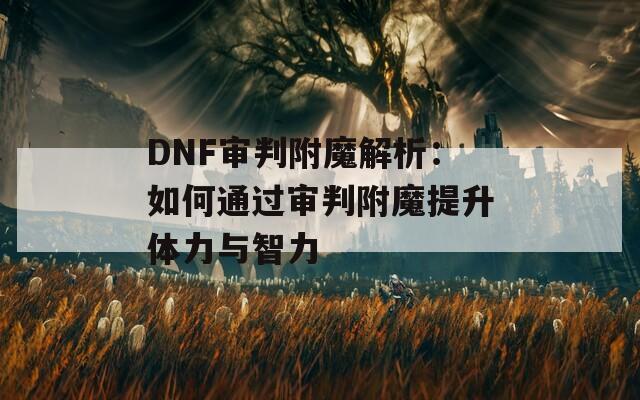 DNF审判附魔解析：如何通过审判附魔提升体力与智力