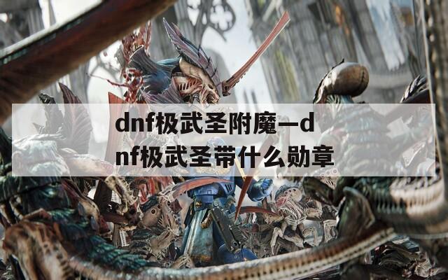 dnf极武圣附魔—dnf极武圣带什么勋章