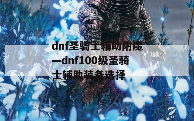 dnf圣骑士辅助附魔—dnf100级圣骑士辅助装备选择