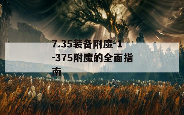 7.35装备附魔-1-375附魔的全面指南