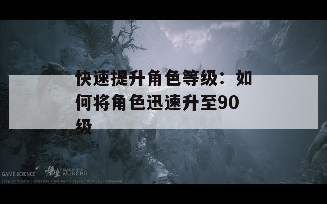 快速提升角色等级：如何将角色迅速升至90级