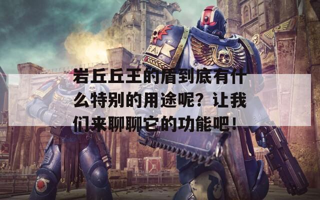 岩丘丘王的盾到底有什么特别的用途呢？让我们来聊聊它的功能吧！