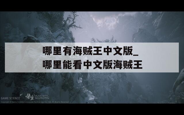 哪里有海贼王中文版_哪里能看中文版海贼王
