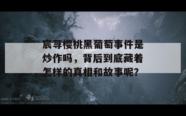 宸荨樱桃黑葡萄事件是炒作吗，背后到底藏着怎样的真相和故事呢？