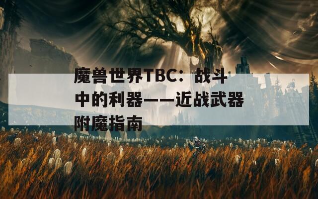 魔兽世界TBC：战斗中的利器——近战武器附魔指南