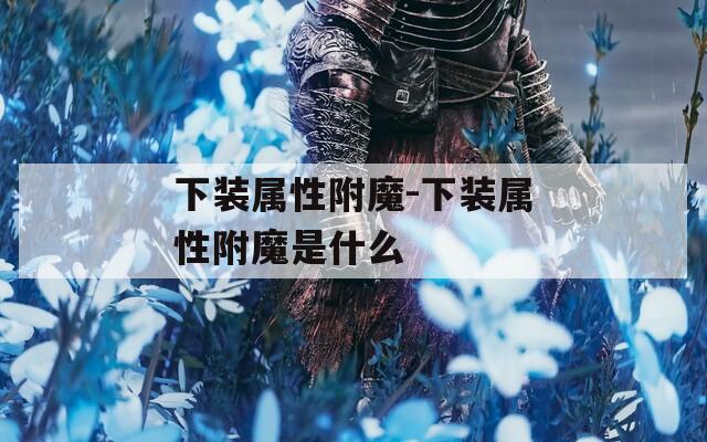 下装属性附魔-下装属性附魔是什么
