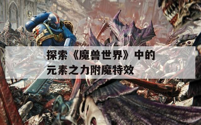 探索《魔兽世界》中的元素之力附魔特效