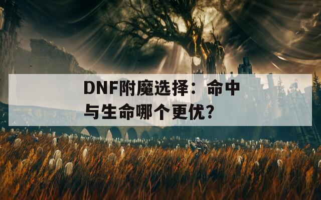 DNF附魔选择：命中与生命哪个更优？