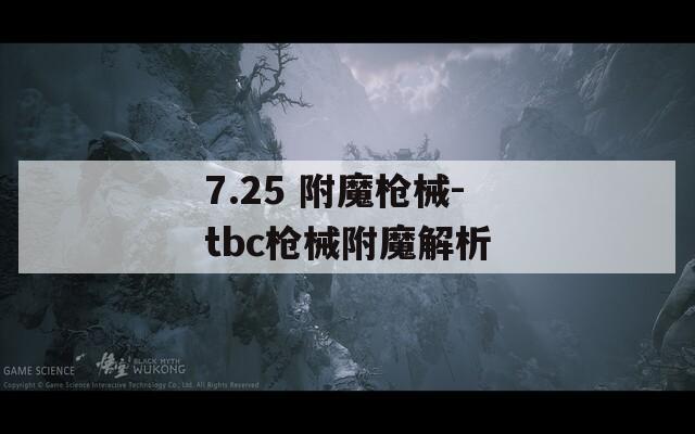 7.25 附魔枪械-tbc枪械附魔解析