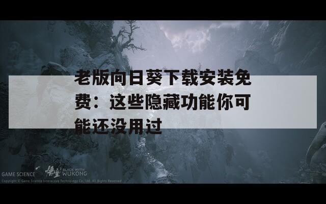 老版向日葵下载安装免费：这些隐藏功能你可能还没用过