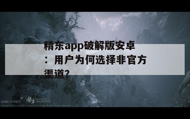 精东app破解版安卓：用户为何选择非官方渠道？