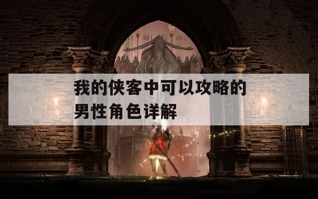 我的侠客中可以攻略的男性角色详解