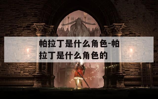帕拉丁是什么角色-帕拉丁是什么角色的