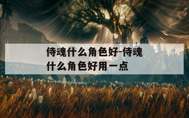 侍魂什么角色好-侍魂什么角色好用一点